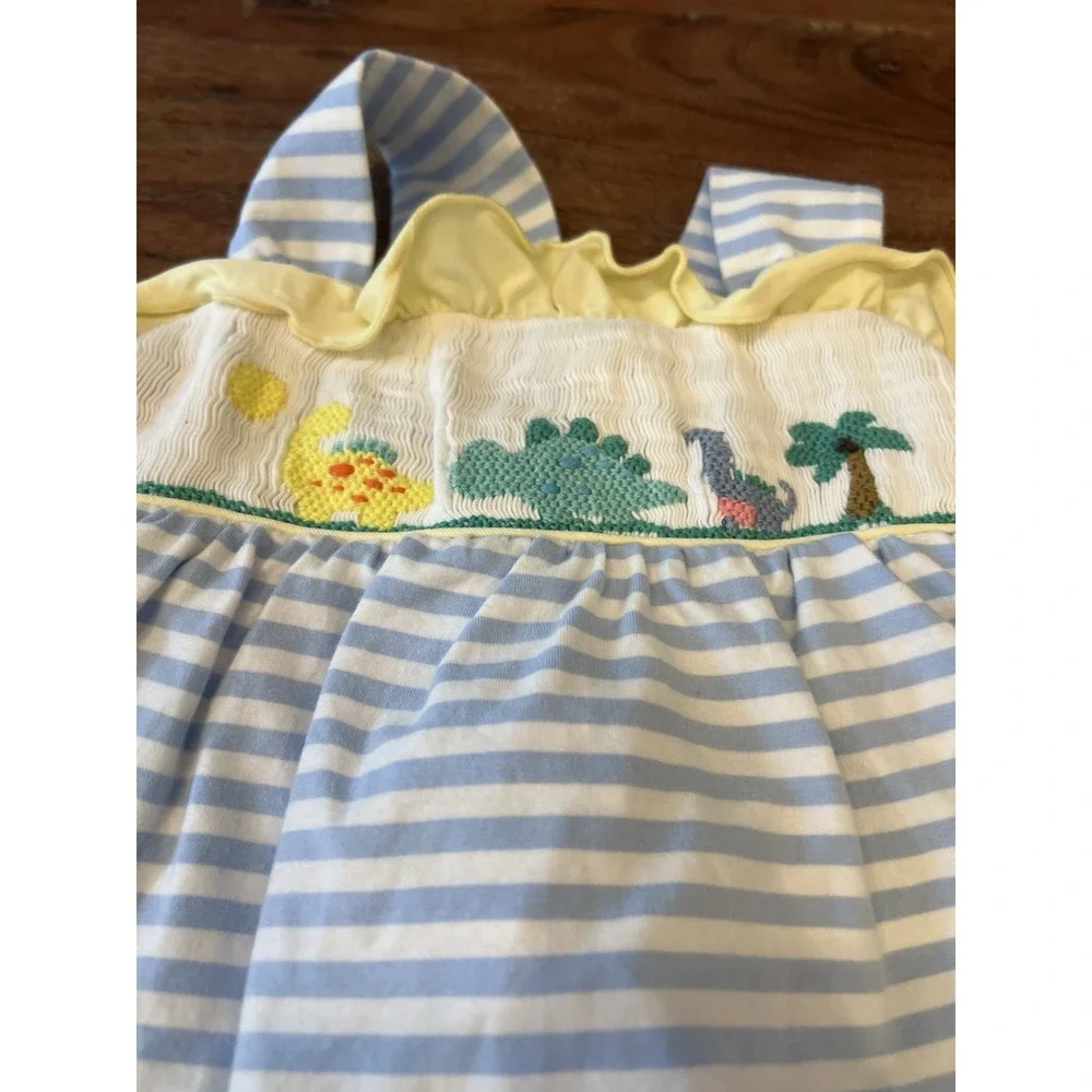 Busy Bees Smocks Toddler Girl Dinosaur 2 Piece Set Smocked Size 2T